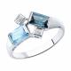 Кольцо из белого золота SOKOLOV 715098 с топазом, миксом камней, Лондон топазом и Swarovski