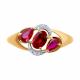 Золотое кольцо SOKOLOV 715513 с фианитом и рубиновым корундом