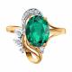 Золотое кольцо SOKOLOV 715825 с фианитом и гидротермальным изумрудом
