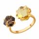 Золотое кольцо SOKOLOV 717298 с цитрином и раухтопазом
