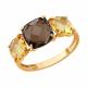 Золотое кольцо SOKOLOV 717303 с цитрином и раухтопазом