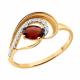 Золотое кольцо SOKOLOV 717349 с фианитом и гранатом