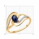 Золотое кольцо SOKOLOV 717353 с фианитом и сапфировым корундом