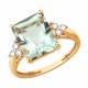 Золотое кольцо SOKOLOV 717363 с горным хрусталём и празиолитом