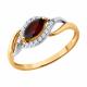 Золотое кольцо SOKOLOV 717370 с фианитом и гранатом