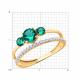 Золотое кольцо SOKOLOV 717372 с фианитом и гидротермальным изумрудом