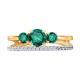 Золотое кольцо SOKOLOV 717372 с фианитом и гидротермальным изумрудом
