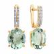 Золотые серьги SOKOLOV 72-00538 с бриллиантом и празиолитом