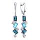 Серьги из белого золота SOKOLOV 725409 с топазом, миксом камней, Лондон топазом и Swarovski