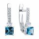 Серьги из белого золота SOKOLOV 728351-3 с фианитом, горным хрусталём и Лондон топазом
