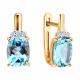 Золотые серьги SOKOLOV 729027 с топазом и фианитом