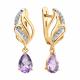 Золотые серьги SOKOLOV 729277 с фианитом и аметистом