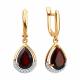 Золотые серьги SOKOLOV 729300 с фианитом и гранатом