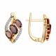 Золотые серьги SOKOLOV 729303 с фианитом и гранатом