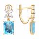 Золотые серьги SOKOLOV 729325 с топазом и горным хрусталём
