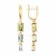 Золотые серьги SOKOLOV 729330 с кварцем, горным хрусталём и празиолитом