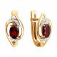 Золотые серьги SOKOLOV 729348 с фианитом и гранатом
