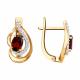 Золотые серьги SOKOLOV 729352 с фианитом и гранатом