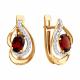 Золотые серьги SOKOLOV 729352 с фианитом и гранатом