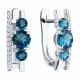 Серьги из белого золота SOKOLOV 729361-3 с фианитом и Лондон топазом