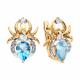 Золотые серьги SOKOLOV 729398 с топазом, фианитом и горным хрусталём
