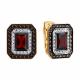 Золотые серьги SOKOLOV 729413 с фианитом и гранатом