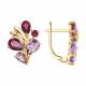 Золотые серьги SOKOLOV 729444 с аметистом и родолитом