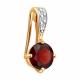 Золотая подвеска SOKOLOV 73-00146 с бриллиантом и гранатом