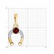 Золотая подвеска Символ года SOKOLOV с бриллиантом и гранатом 73-00201