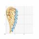 Золотая подвеска Крылья SOKOLOV с топазом 732251
