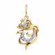 Золотая подвеска SOKOLOV 733105 с фианитом и цитрином