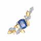Золотая брошь SOKOLOV 740328 с топазом Swarovski и Swarovski