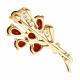 740406: Брошь из золота с гранатами и фианитами