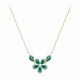 Золотое колье SOKOLOV 770527 с фианитом, гидротермальным изумрудом и горным хрусталём