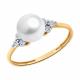 Золотое кольцо SOKOLOV 79-10034 с бриллиантом и жемчугом
