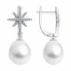 Серьги из белого золота SOKOLOV 79-20084-3 с бриллиантом и жемчугом