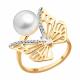 Золотое кольцо SOKOLOV 791278 с фианитом, жемчугом и горным хрусталём
