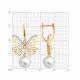Золотые серьги SOKOLOV 792484 с фианитом, жемчугом и горным хрусталём