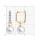 Золотые серьги-трансформеры SOKOLOV с жемчугом и фианитом 792489