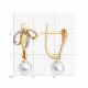 Золотые серьги SOKOLOV 792491 с фианитом и жемчугом
