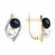 Золотые серьги SOKOLOV 792507 с фианитом и жемчугом