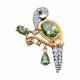 Золотая брошь SOKOLOV 81040005 с фианитом и Swarovski