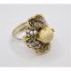 Серебряное кольцо Янтарная волна 820932Я с янтарём