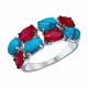 Серебряное кольцо SOKOLOV 83010021 с фианитом и бирюзой