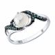 Серебряное кольцо SOKOLOV 83010337 с фианитом и лунным камнем