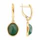 Серьги из золочёного серебра SOKOLOV с жадеитом 83020494