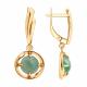 Серьги из золочёного серебра SOKOLOV с жадеитом 83020498