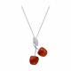Серебряное колье SOKOLOV 83070108 с фианитом и янтарём