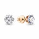 Золотые серьги AQUAMARINE 840078 с бриллиантом выращенным