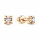 Золотые серьги AQUAMARINE 840081к с алмазом огранённым синт